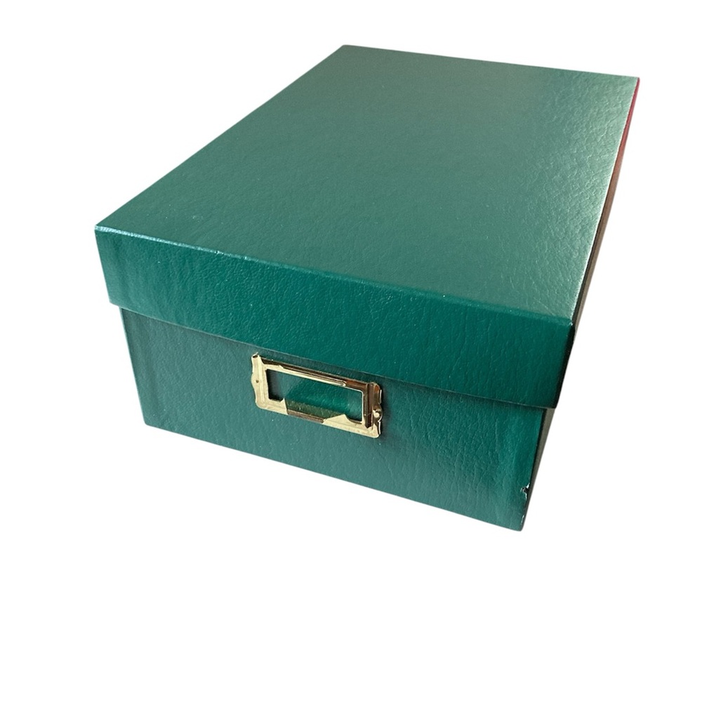 Green Cardboard Storage Box for Photos CDs DVDs Crafts and more